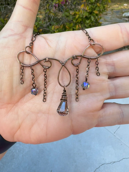 Czech Crystal Elven Drop Chain Necklace