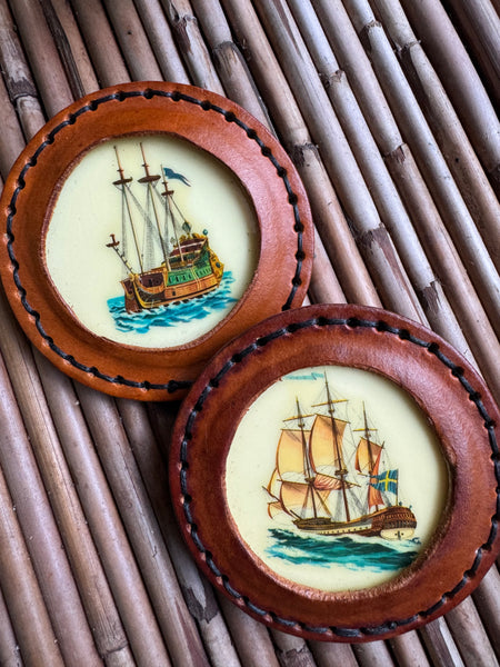 Leather Cockade w/ Ship