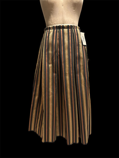 Ankle Length Striped Tie-on Skirt w/ Bag