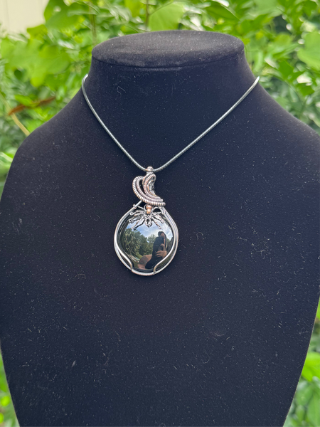 Black Onyx and Spider Pendant