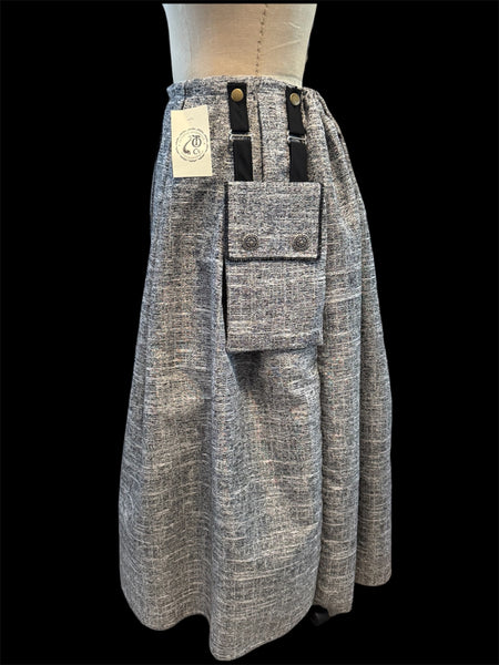 Black/Silver Tie-On Skirt w/ Bag