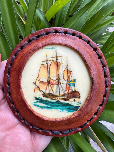 Leather Cockade w/ Ship
