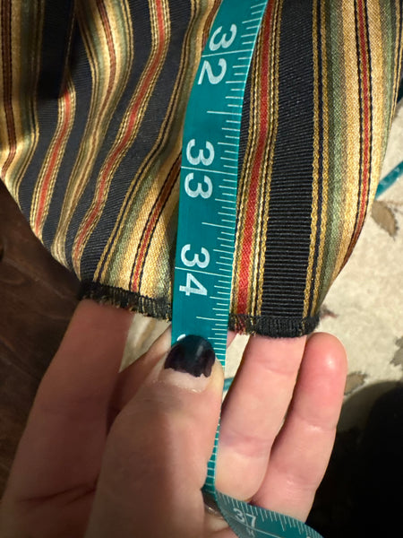 Ankle Length Striped Tie-on Skirt w/ Bag