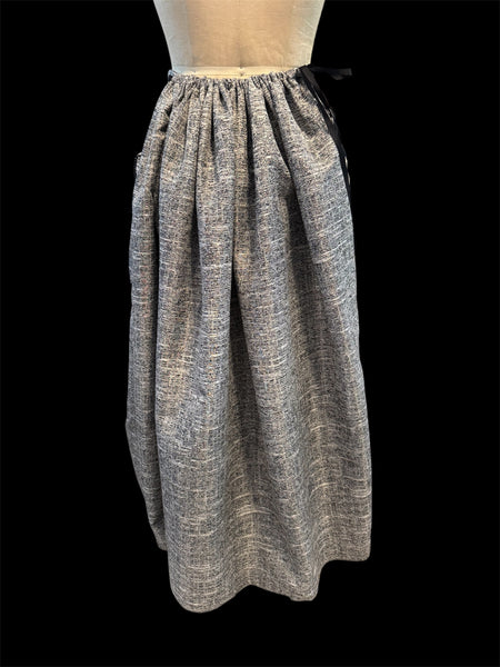 Black/Silver Tie-On Skirt w/ Bag