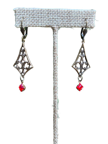 Light Siam Filigree Earrings