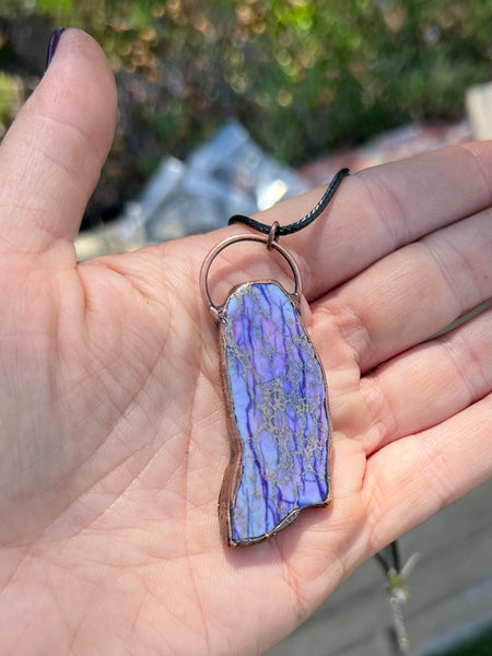 Light Blue Lavender Sea Sediment Jasper Pendant