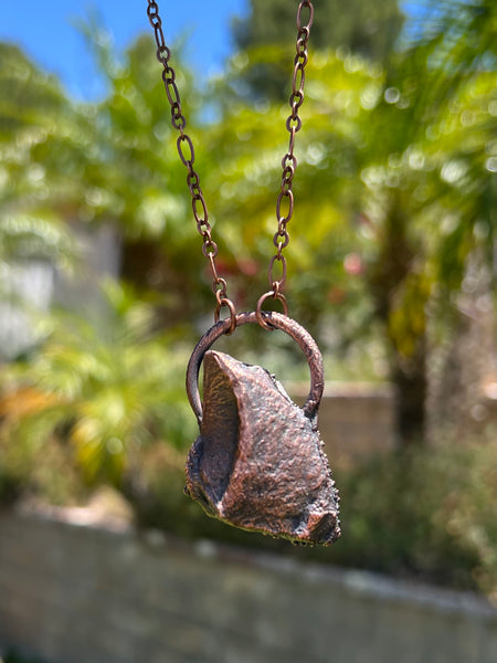 Clear Amethyst Druzy Copper Electroformed Pendant