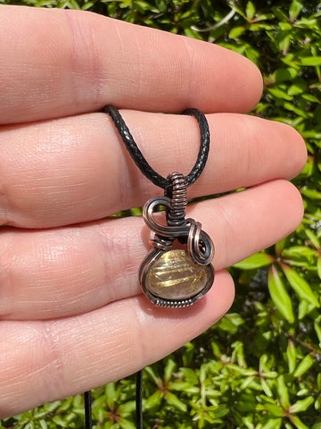 Gold Rutile Quartz Mini Pendant