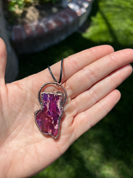 Purple Dark Burgundy Sea Sediment Jasper Pendant