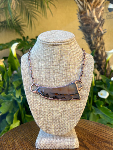 Copper Agate Electroform Necklace