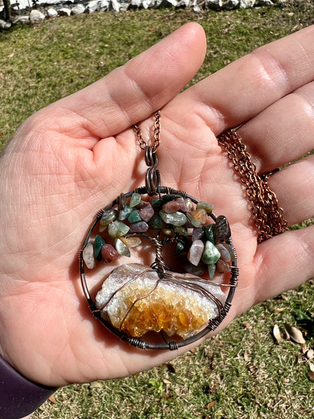 Colorful Jasper and Citrine Tree of Life