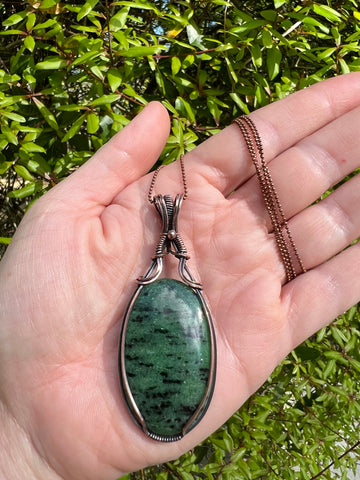 Zoisite Antiqued Pendant