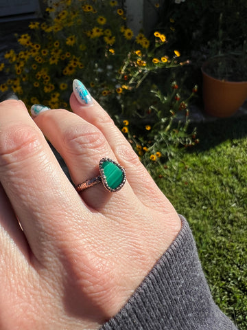 Malachite Triangle Ring Size 8