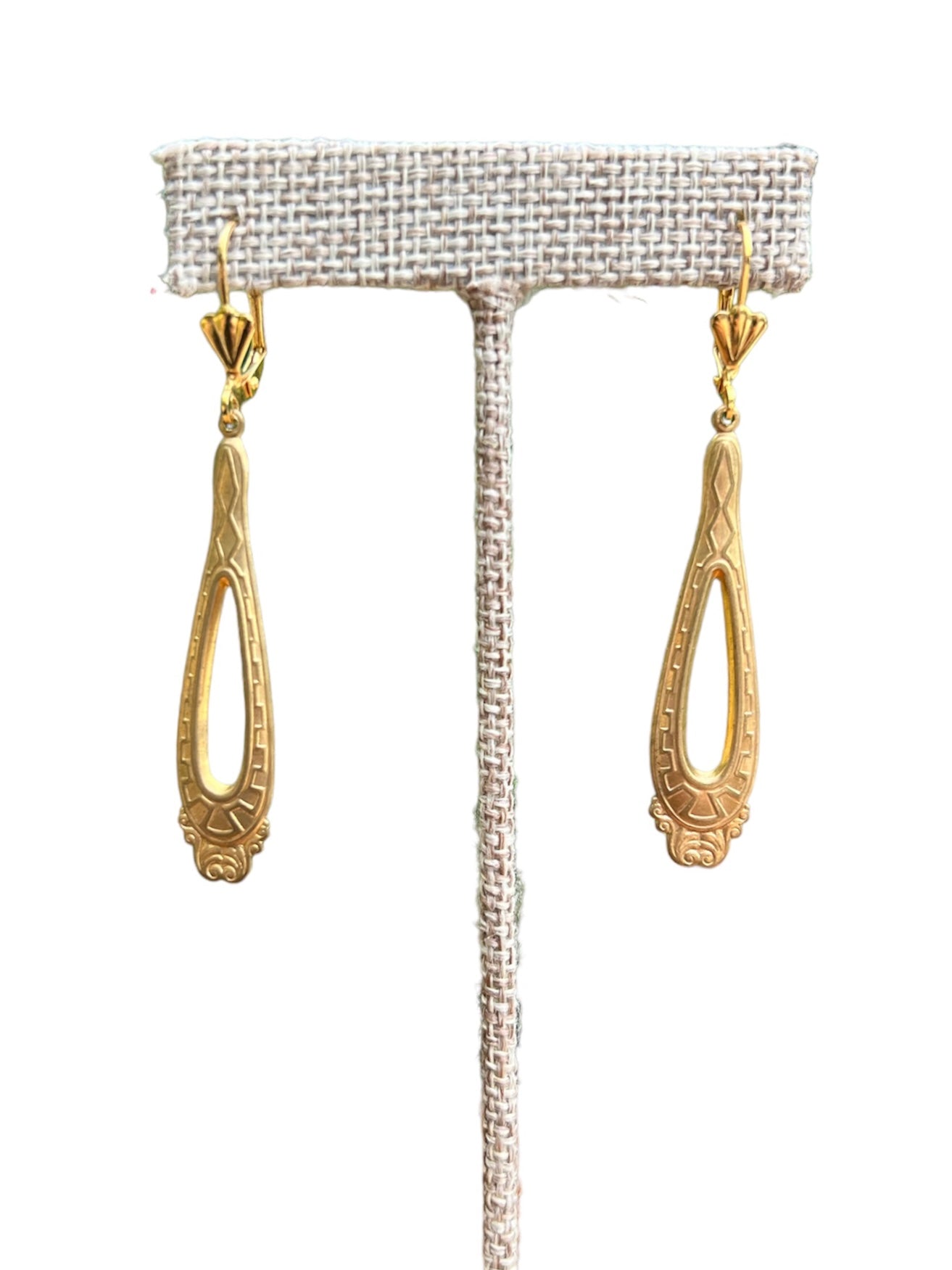 Art Nouveau Brass Chandelier Earrings