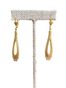 Art Nouveau Brass Chandelier Earrings