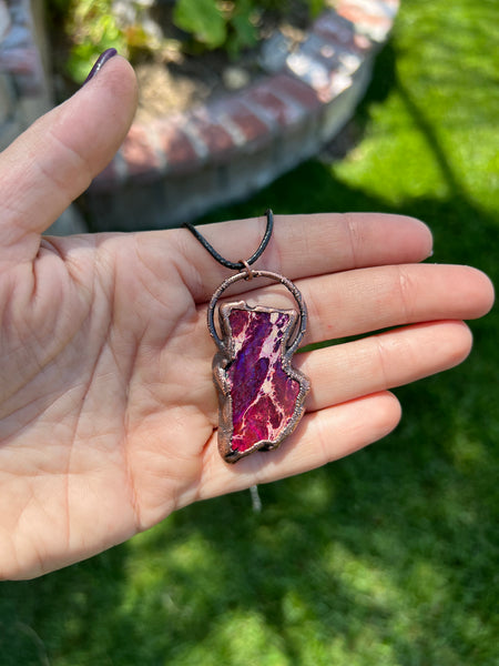 Purple Dark Burgundy Sea Sediment Jasper Pendant